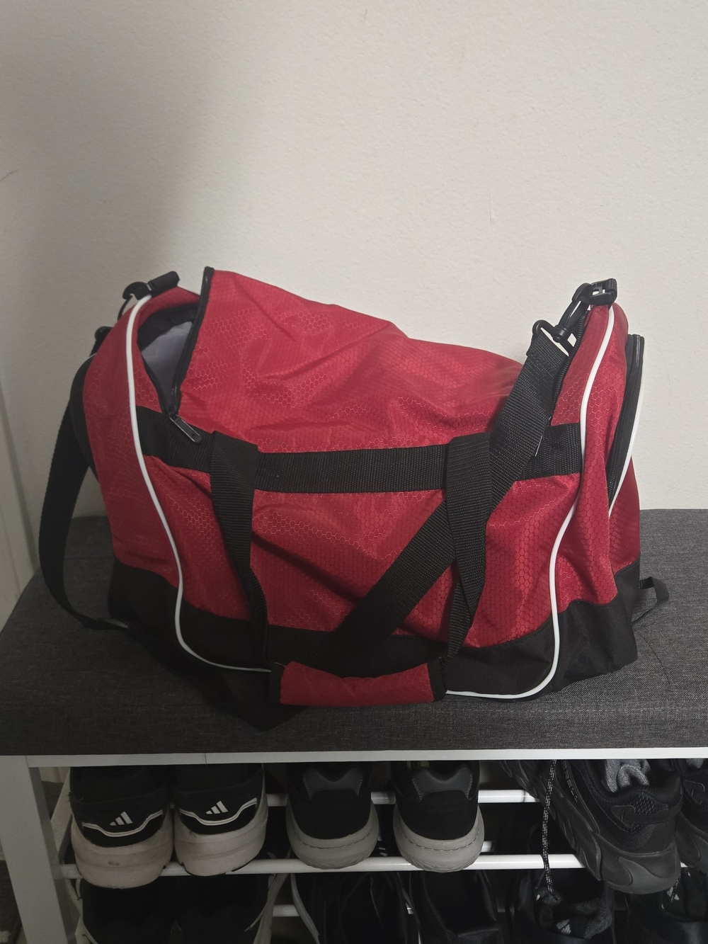 adidas Red and Black Duffel Bag with White Logo - Picture 4 of 5
